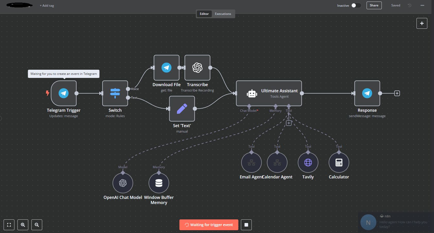 Interface des automatisations